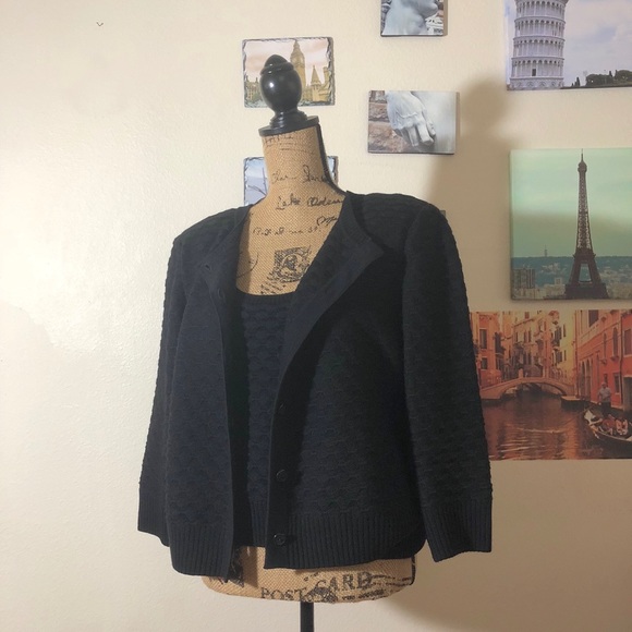 St. John Sweaters - St. John twin cardigan set, in black. Sz. XL